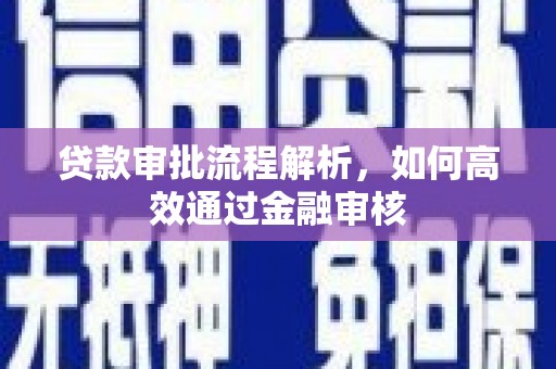 叶城贷款审批流程解析，如何高效通过金融审核