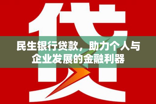 叶城民生银行贷款，助力个人与企业发展的金融利器