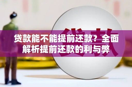 叶城贷款能不能提前还款？全面解析提前还款的利与弊