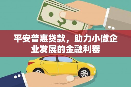 叶城平安普惠贷款，助力小微企业发展的金融利器