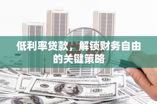 叶城低利率贷款，解锁财务自由的关键策略