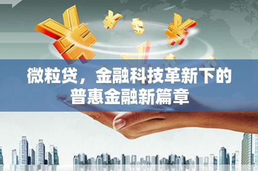叶城微粒贷，金融科技革新下的普惠金融新篇章