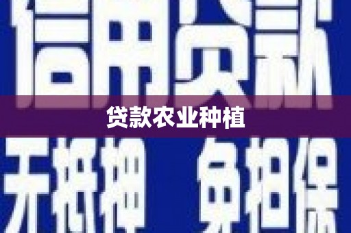 叶城贷款农业种植