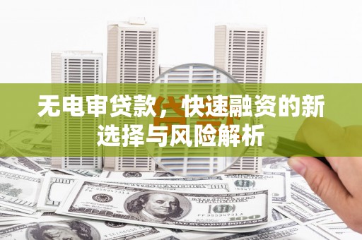 叶城无电审贷款，快速融资的新选择与风险解析