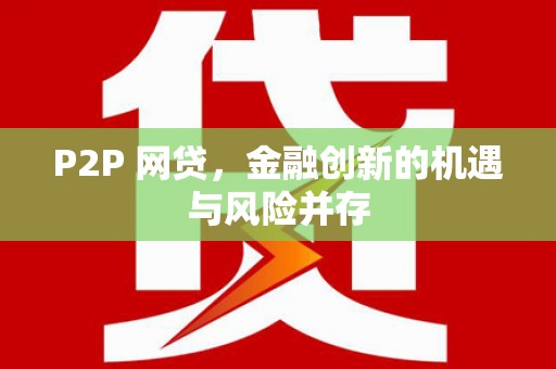 叶城P2P 网贷，金融创新的机遇与风险并存