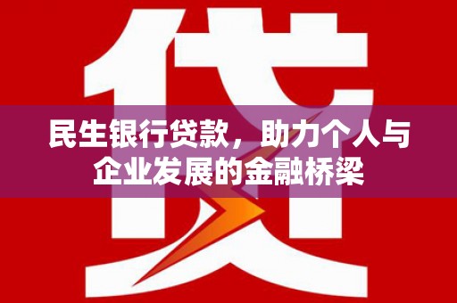 叶城民生银行贷款，助力个人与企业发展的金融桥梁