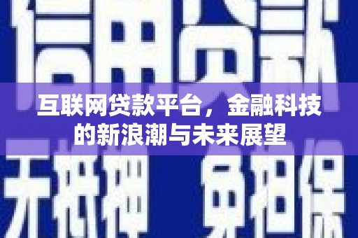 叶城互联网贷款平台，金融科技的新浪潮与未来展望