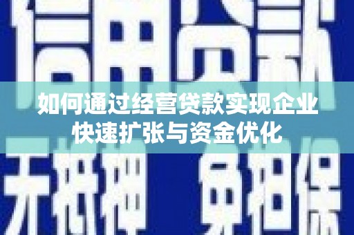 叶城如何通过经营贷款实现企业快速扩张与资金优化