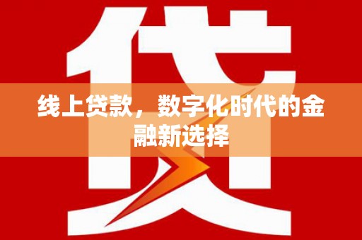 叶城线上贷款，数字化时代的金融新选择
