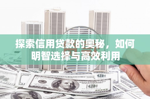 叶城探索信用贷款的奥秘，如何明智选择与高效利用