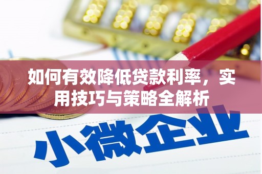 叶城如何有效降低贷款利率，实用技巧与策略全解析